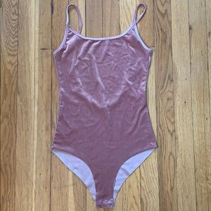 ZARA Pink Velvet Bodysuit